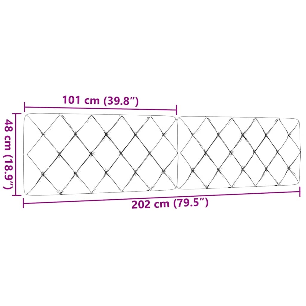 Hoofdbordkussen Blauw Stof 200 cm - 81% Korting