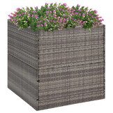 Plantenbak Poly Rattan Grijs 80x80x80 cm - 35% Korting