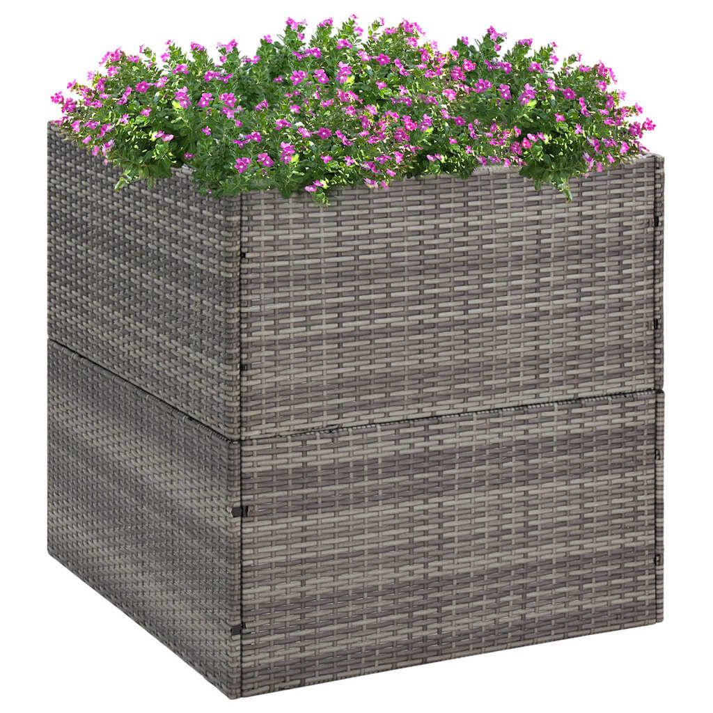 Plantenbak Poly Rattan Grijs 80x80x80 cm - 35% Korting