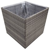 Plantenbak Poly Rattan Grijs 80x80x80 cm - 35% Korting