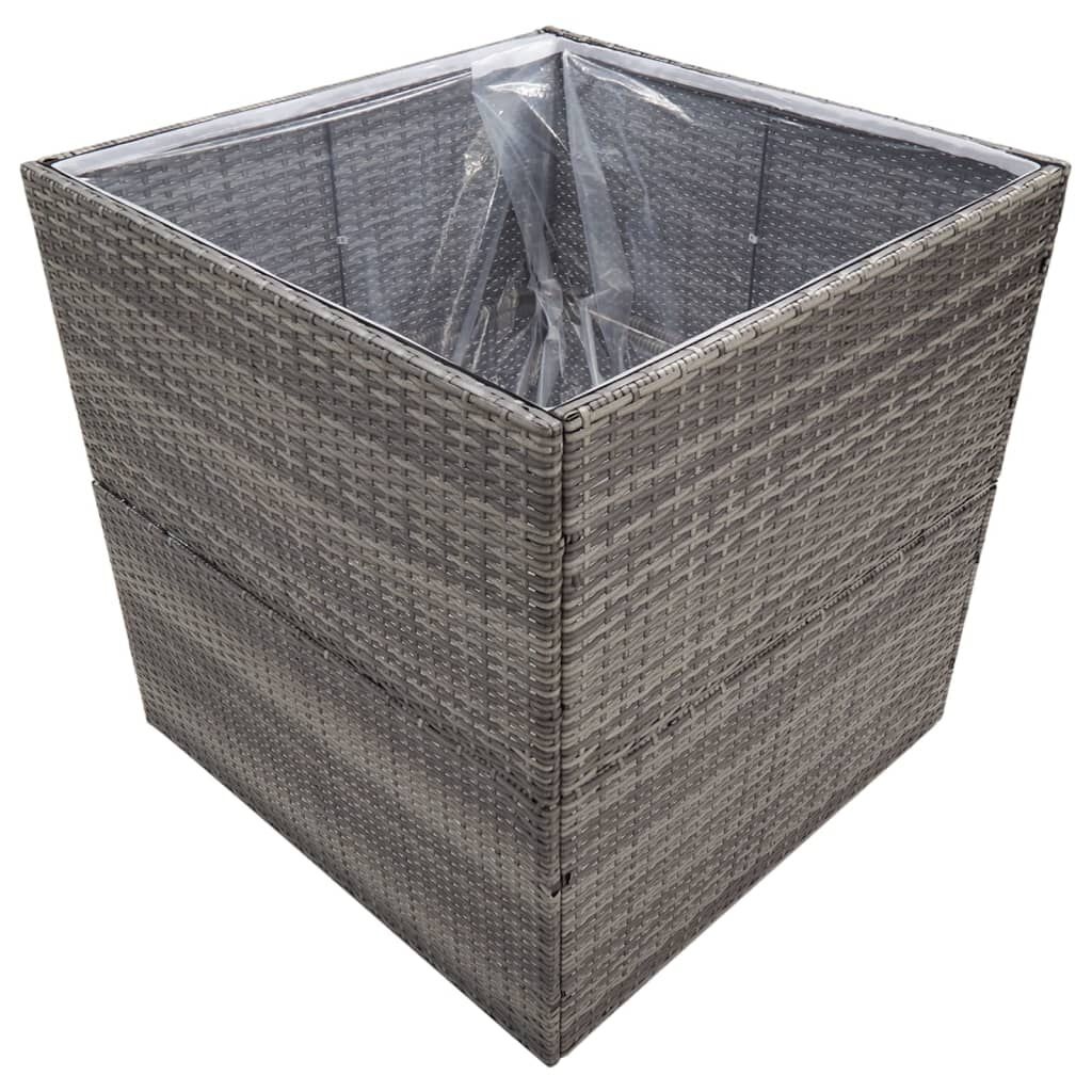 Plantenbak Poly Rattan Grijs 80x80x80 cm - 35% Korting