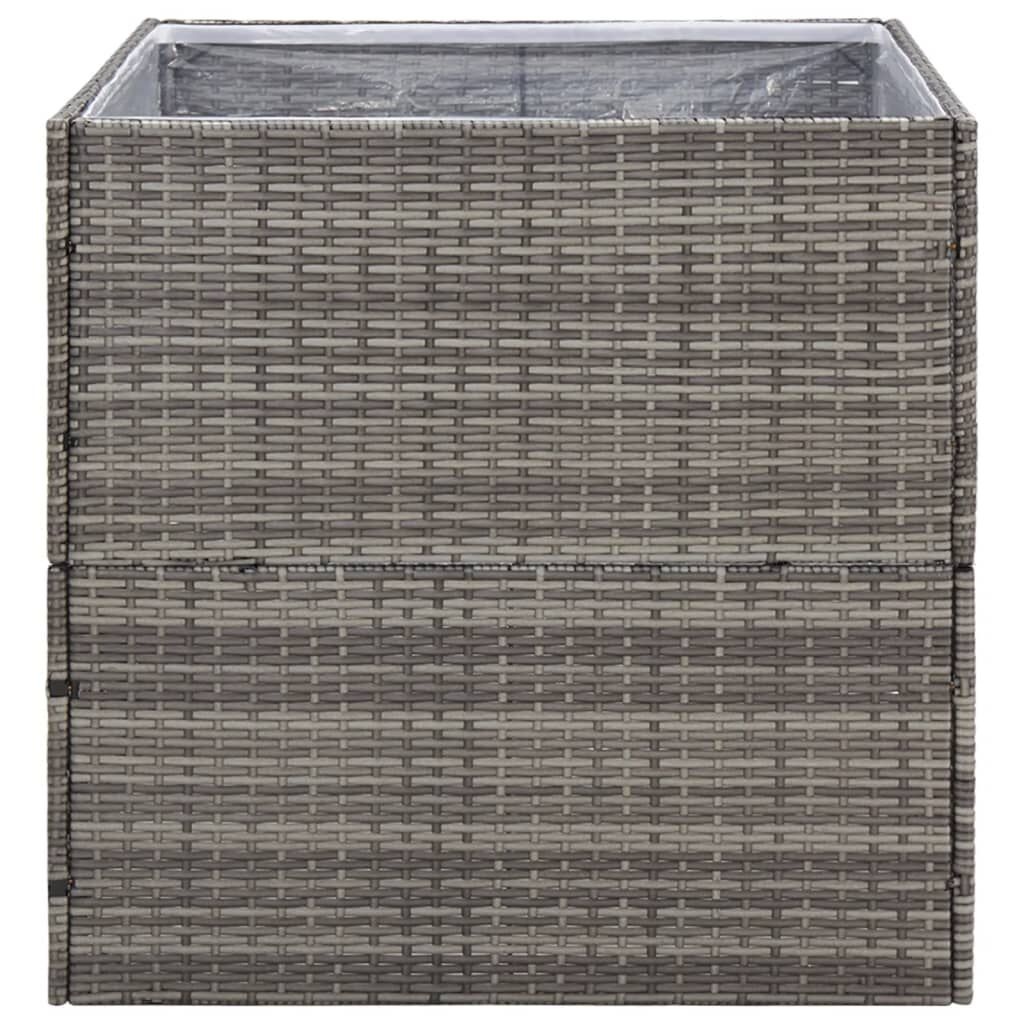 Plantenbak Poly Rattan Grijs 80x80x80 cm - 35% Korting