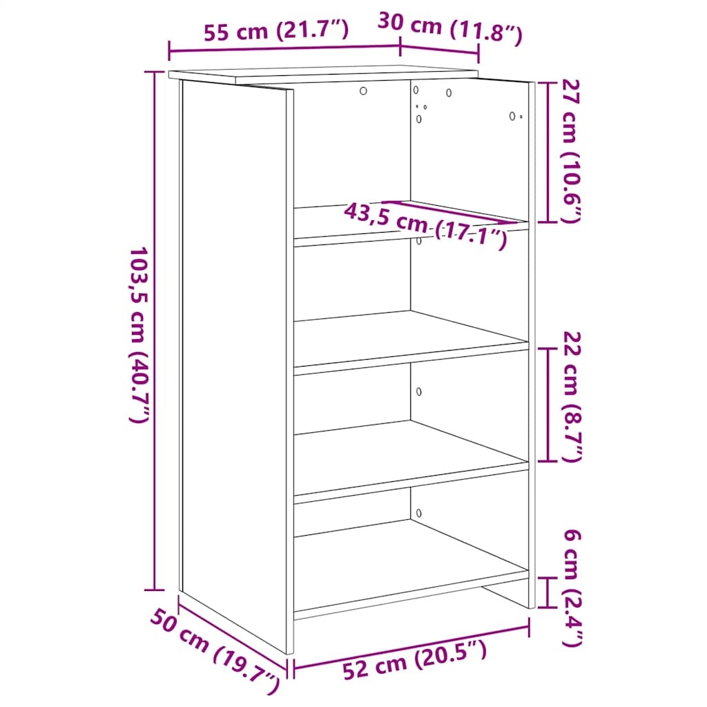 Receptiebalie 55x50x103,5 cm Bewerkt Hout Wit - 35% Korting