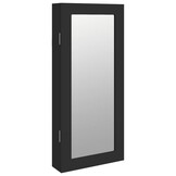 Sieradenkast met spiegel, wandmontage, 30x8.5x67 cm Zwart - 29% Korting
