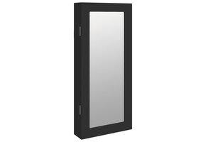 Stijlvolle Sieradenkast met Spiegel - Zwart (30x8,5x67 cm) - 36% Korting!