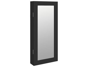 Sieradenkast met spiegel, wandmontage, 30x8.5x67 cm Zwart - 29% Korting