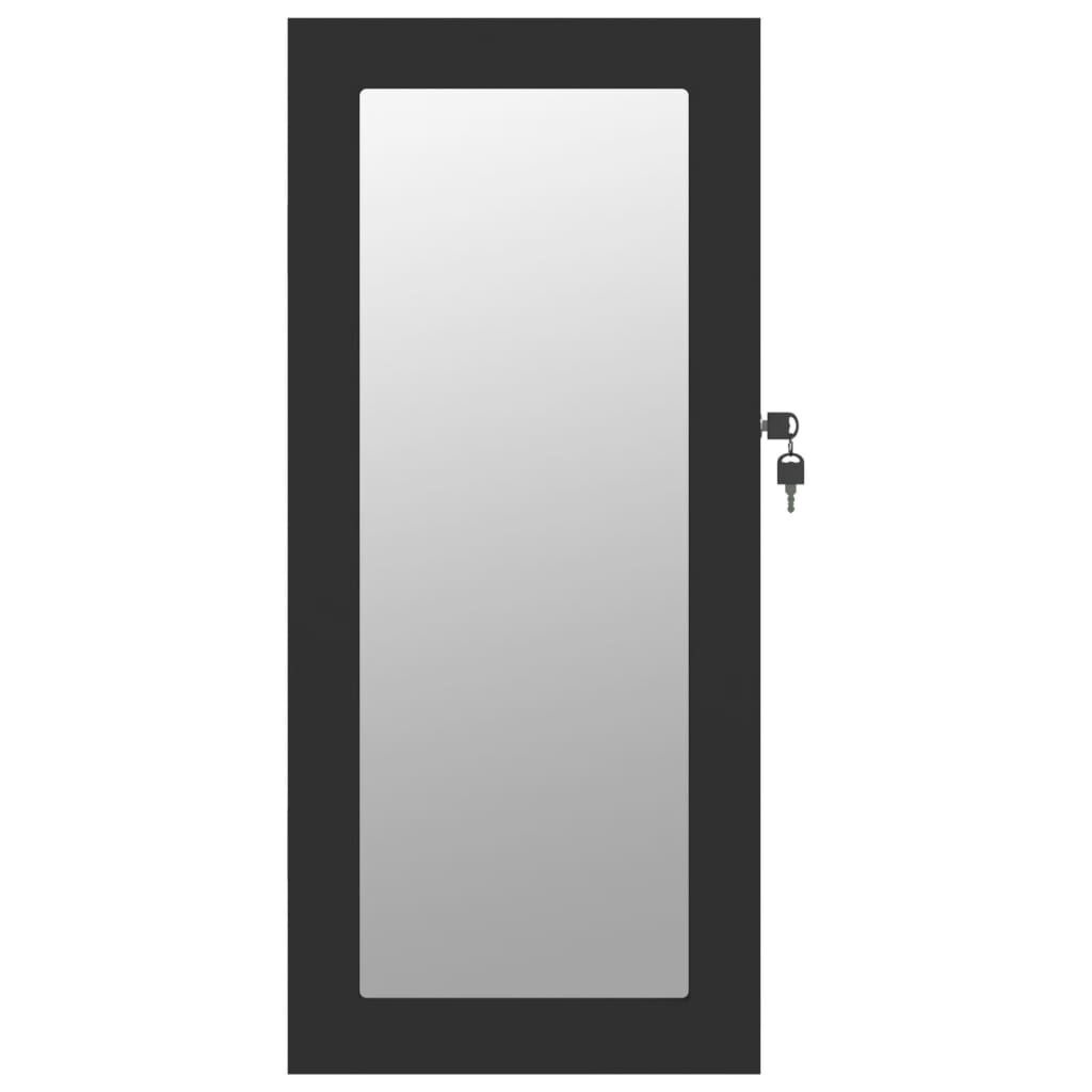 Sieradenkast met spiegel, wandmontage, 30x8.5x67 cm Zwart - 29% Korting