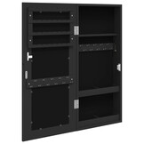 Sieradenkast met spiegel, wandmontage, 30x8.5x67 cm Zwart - 29% Korting
