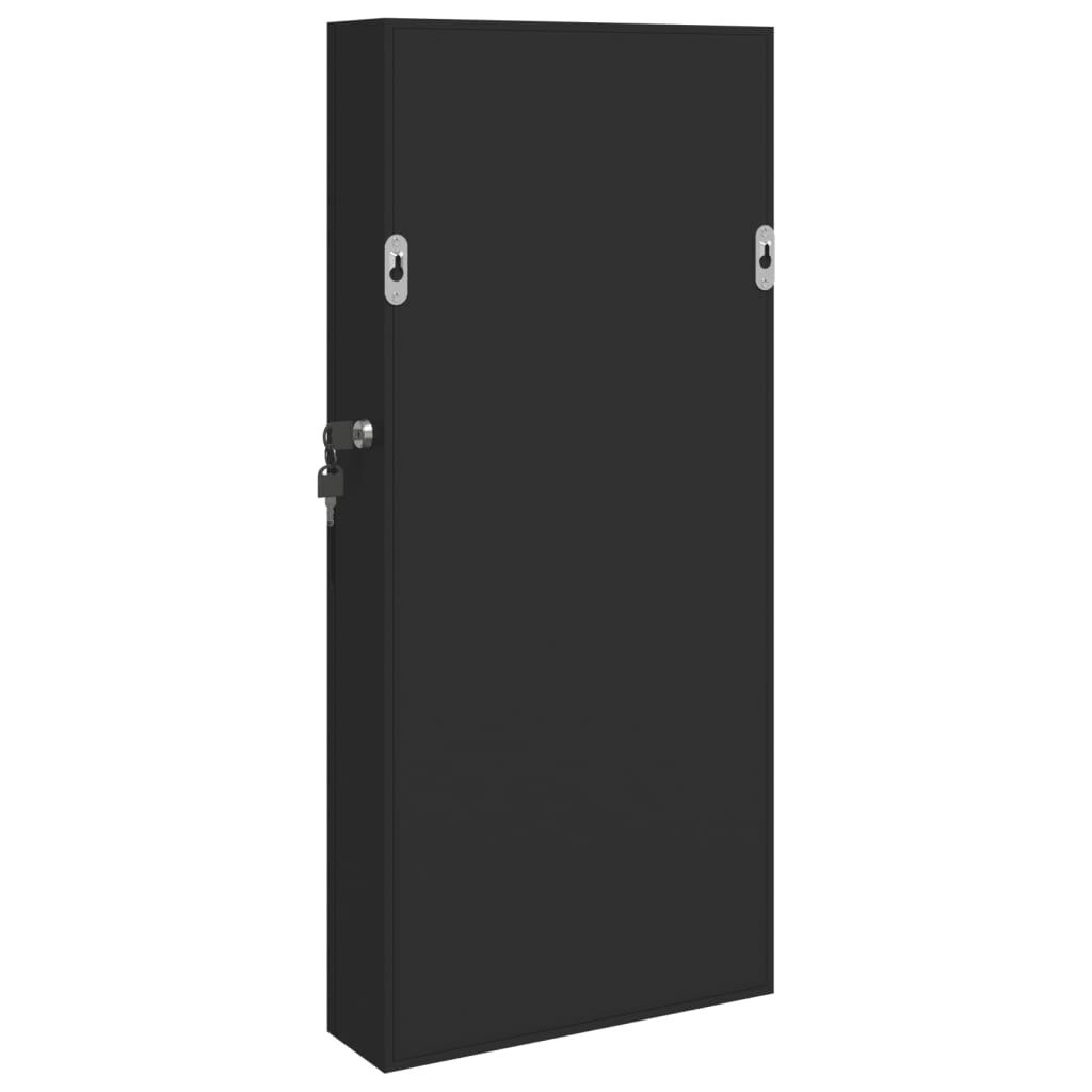 Sieradenkast met spiegel, wandmontage, 30x8.5x67 cm Zwart - 29% Korting