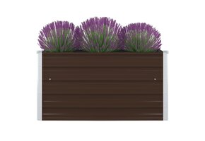Verhoogde Plantenbak 100x100x45 cm Staal Bruin - 34% Korting