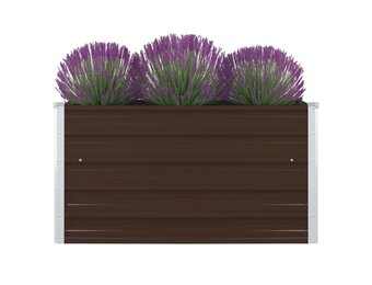Verhoogde Plantenbak 100x100x45 cm Staal Bruin - 34% Korting