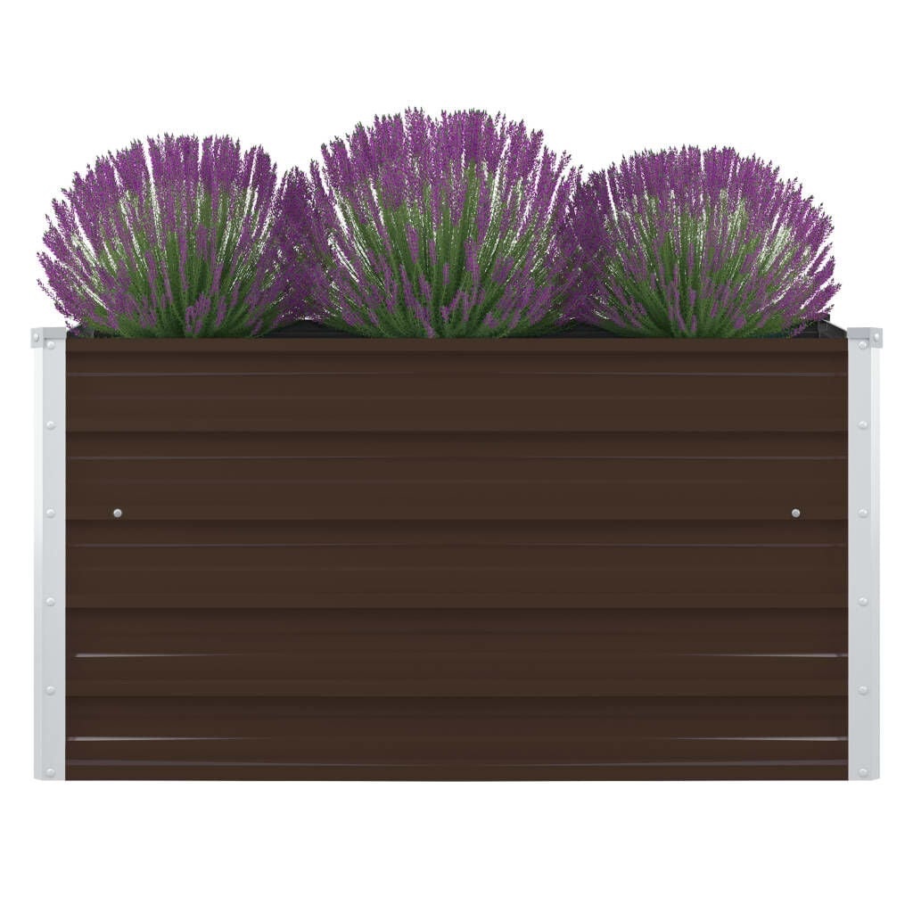 Verhoogde Plantenbak 100x100x45 cm Staal Bruin - 34% Korting