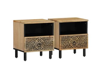 Set van 2 Nachtkastjes Mangohout - 40x33x46 cm - Met 35% Korting
