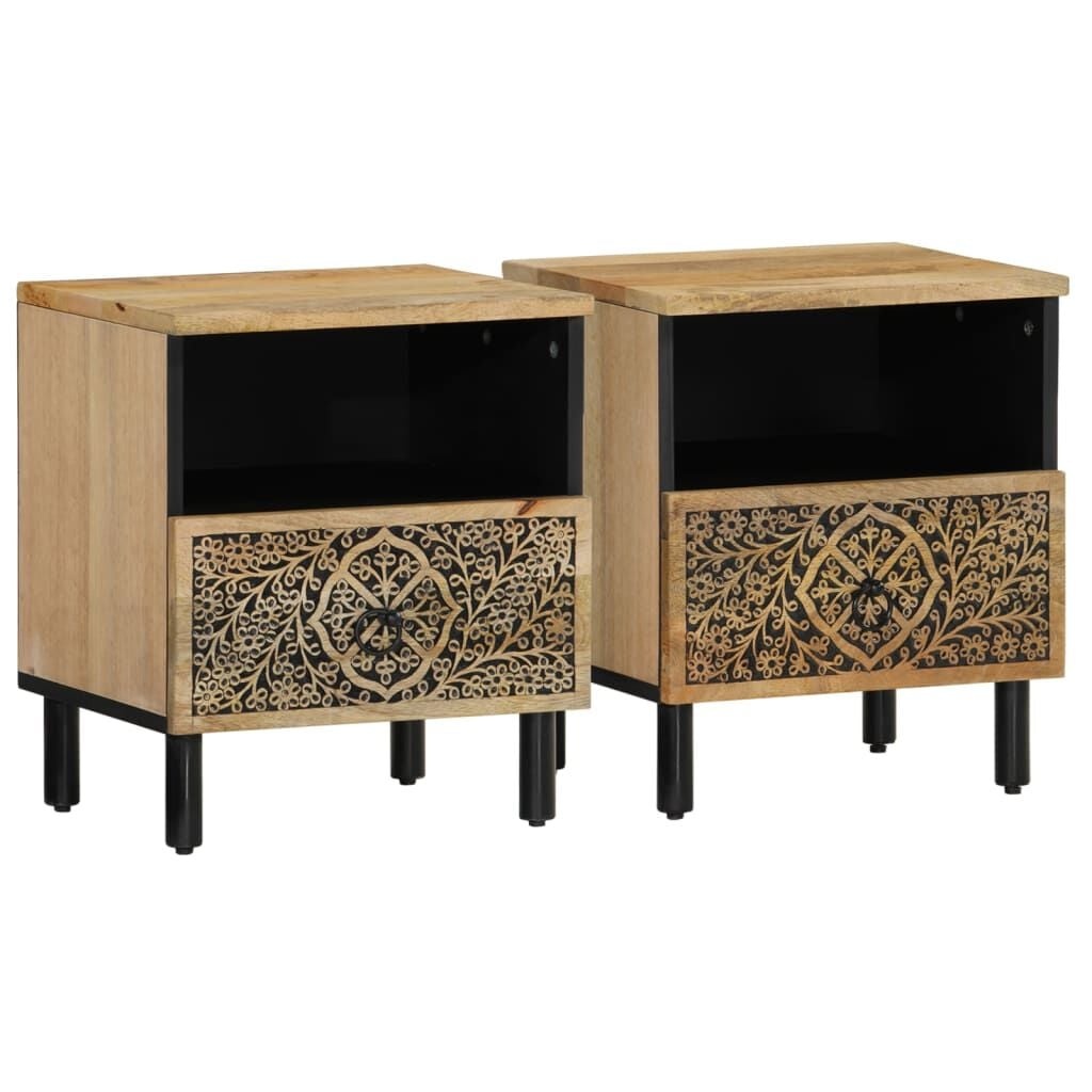 Set van 2 Nachtkastjes Mangohout - 40x33x46 cm - Met 35% Korting