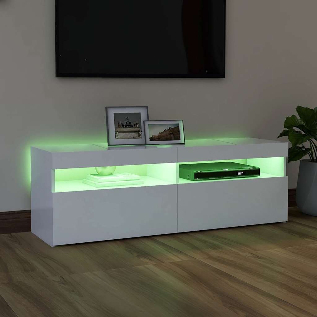 Tv-meubel met LED-verlichting 120x35x40 cm Wit - 34% Korting