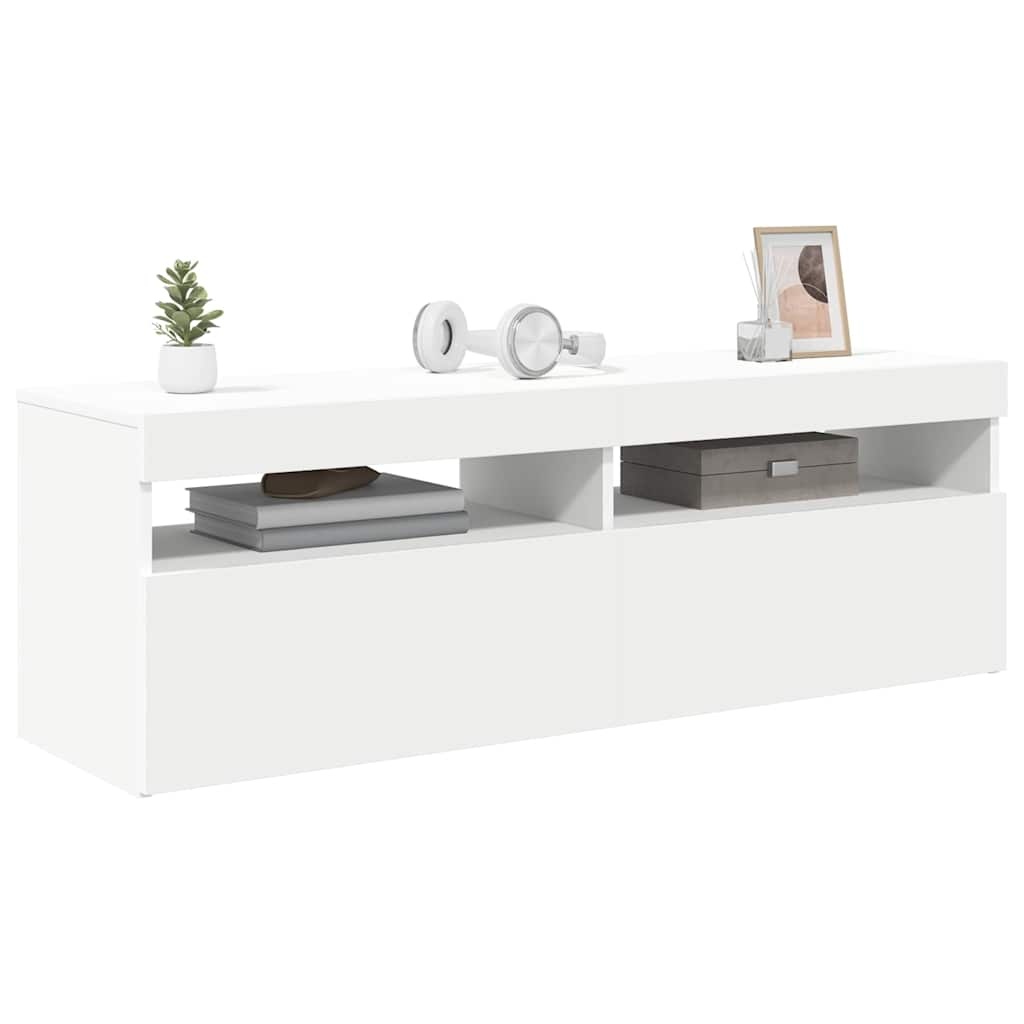Tv-meubel met LED-verlichting 120x35x40 cm Wit - 34% Korting