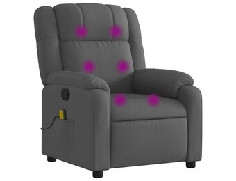 Verstelbare Massagestoel Stof Donkergrijs - 35% Korting