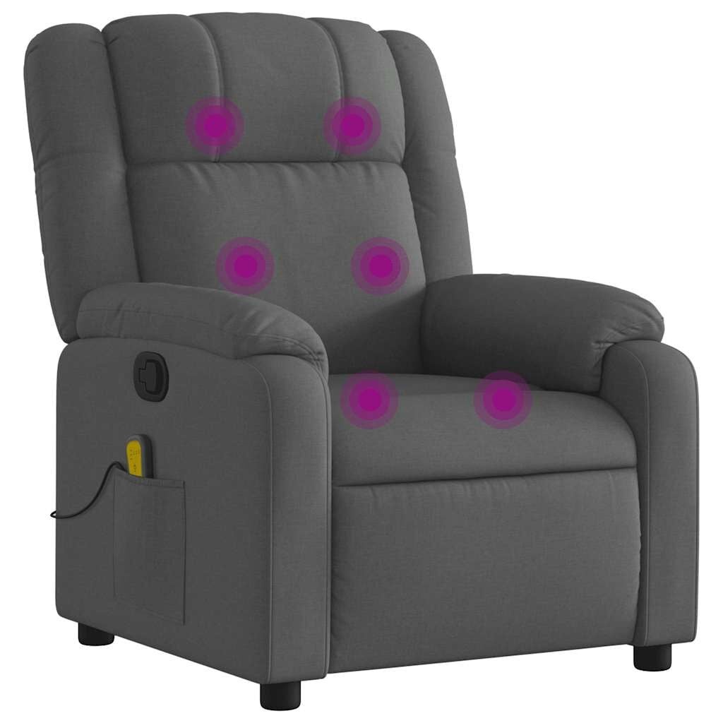 Verstelbare Massagestoel Stof Donkergrijs - 35% Korting