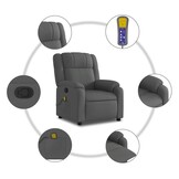 Verstelbare Massagestoel Stof Donkergrijs - 35% Korting
