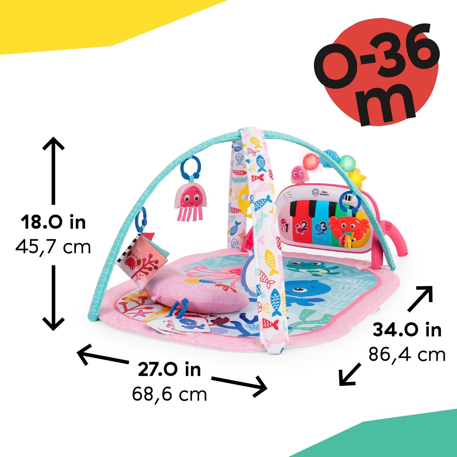 Baby Einstein Muziek Speelmat - 4-in-1 met Piano & 70+ Geluiden (Roze) - 34% Korting