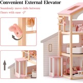 ROBUD Houten Poppenhuis Roze - 35% Korting! Ideaal Vanaf 3 Jaar
