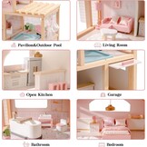 ROBUD Houten Poppenhuis Roze - 35% Korting! Ideaal Vanaf 3 Jaar