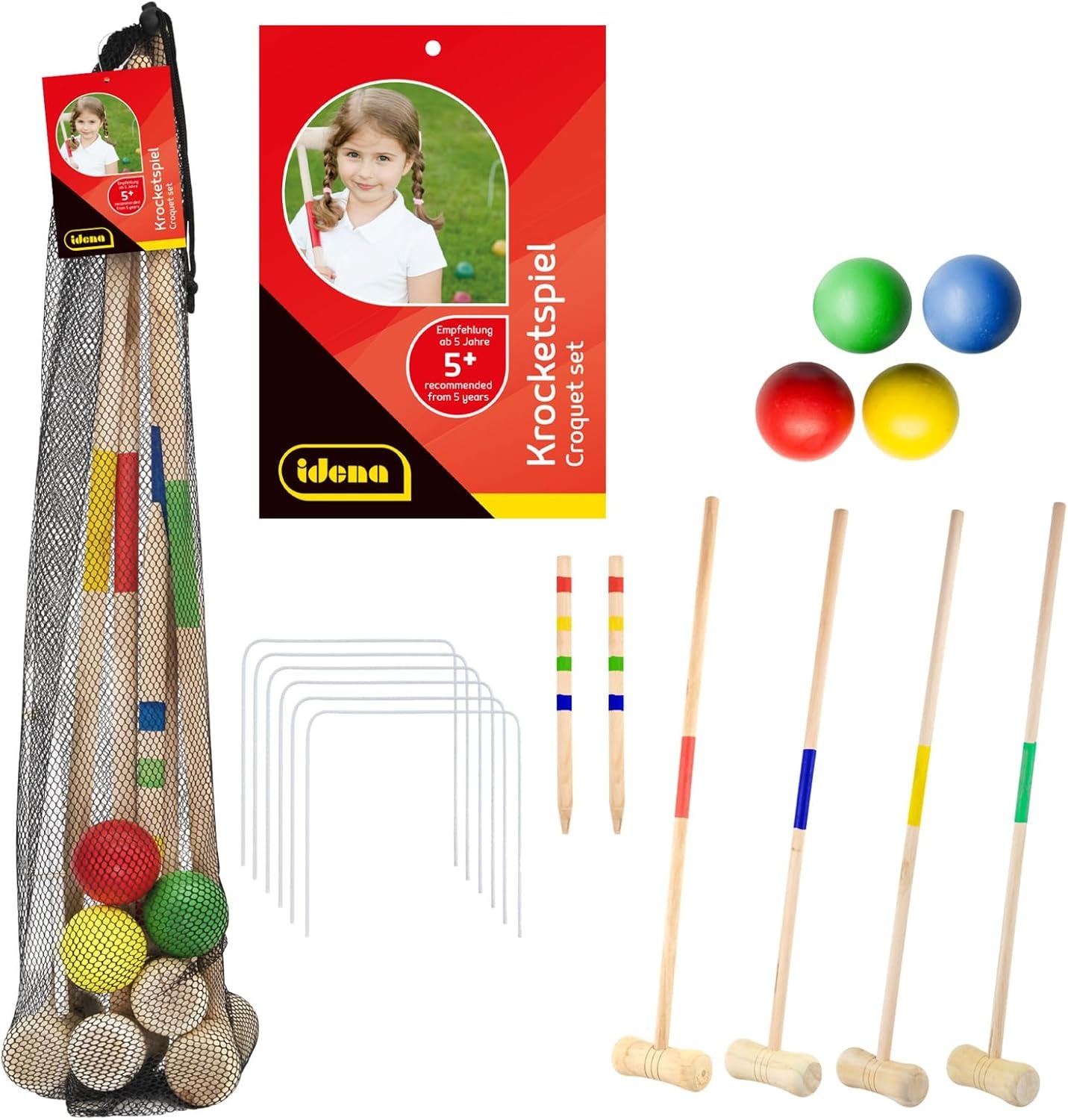 Houten Kindercroquetspel met 27% Korting - 4 Spelers
