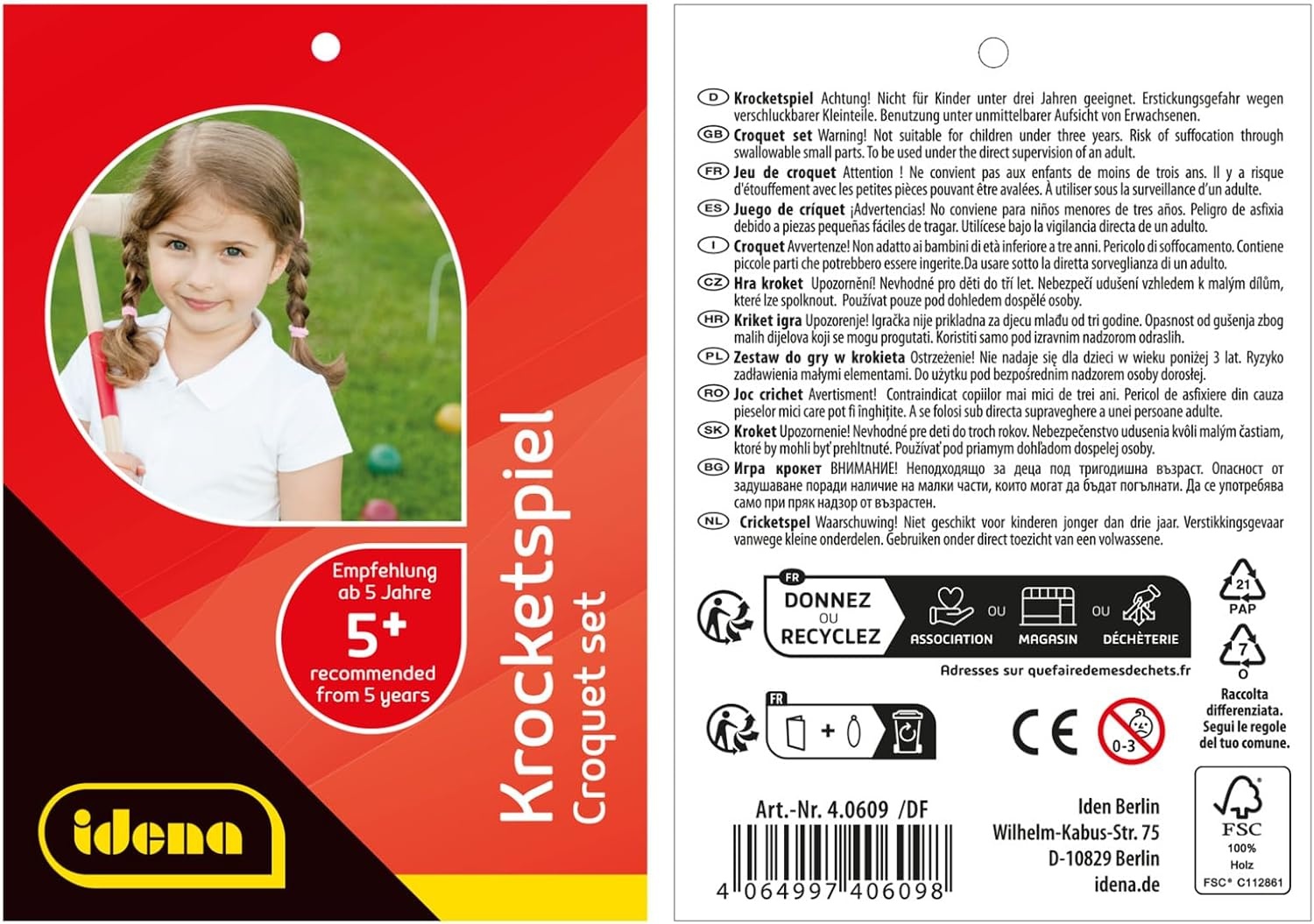 Houten Kindercroquetspel met 27% Korting - 4 Spelers