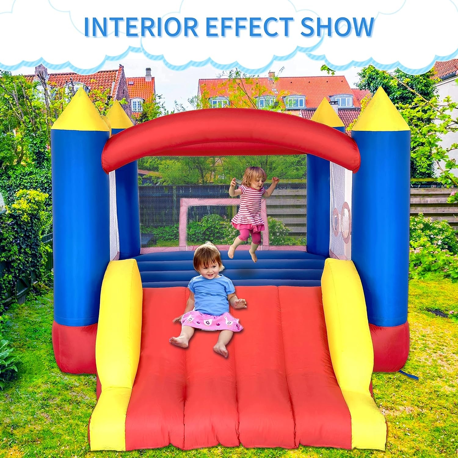 Springkasteel Ballsea met Ventilator - 315 x 245 x 194 cm - 35% Korting!