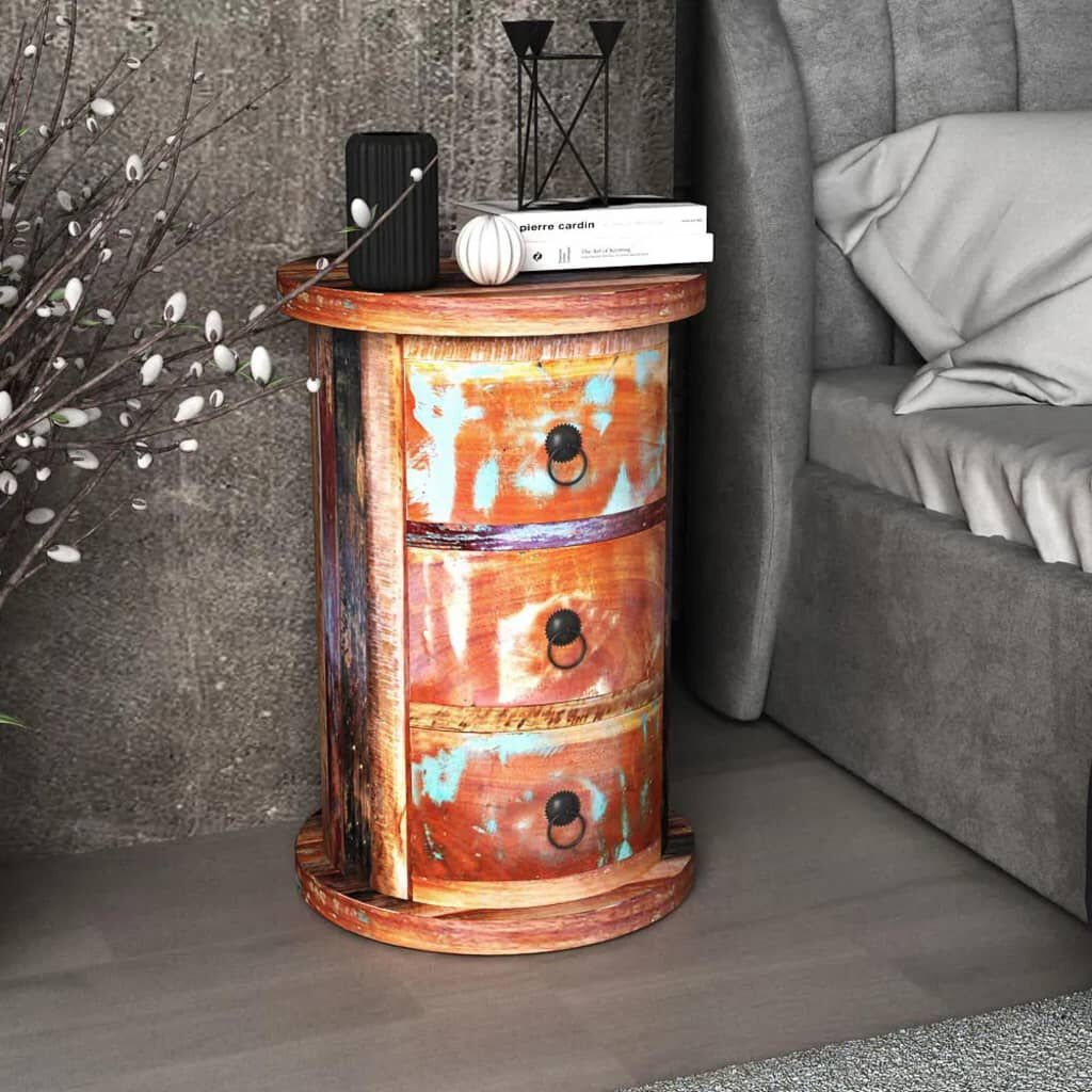 Uniek Kastje met 3 Lades van Gerecycled Hout - 30% Korting!