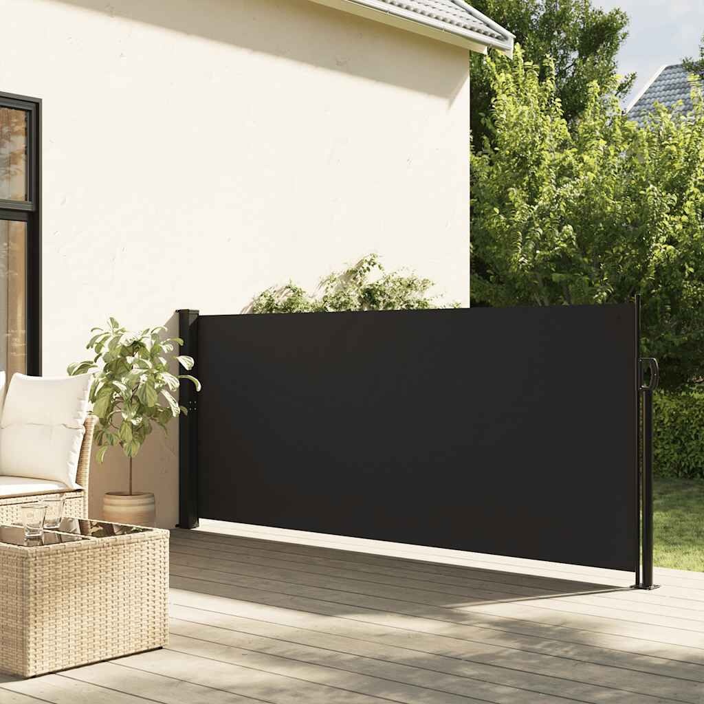 Uittrekbaar Windscherm Zwart 120x600 cm - 29% Korting!