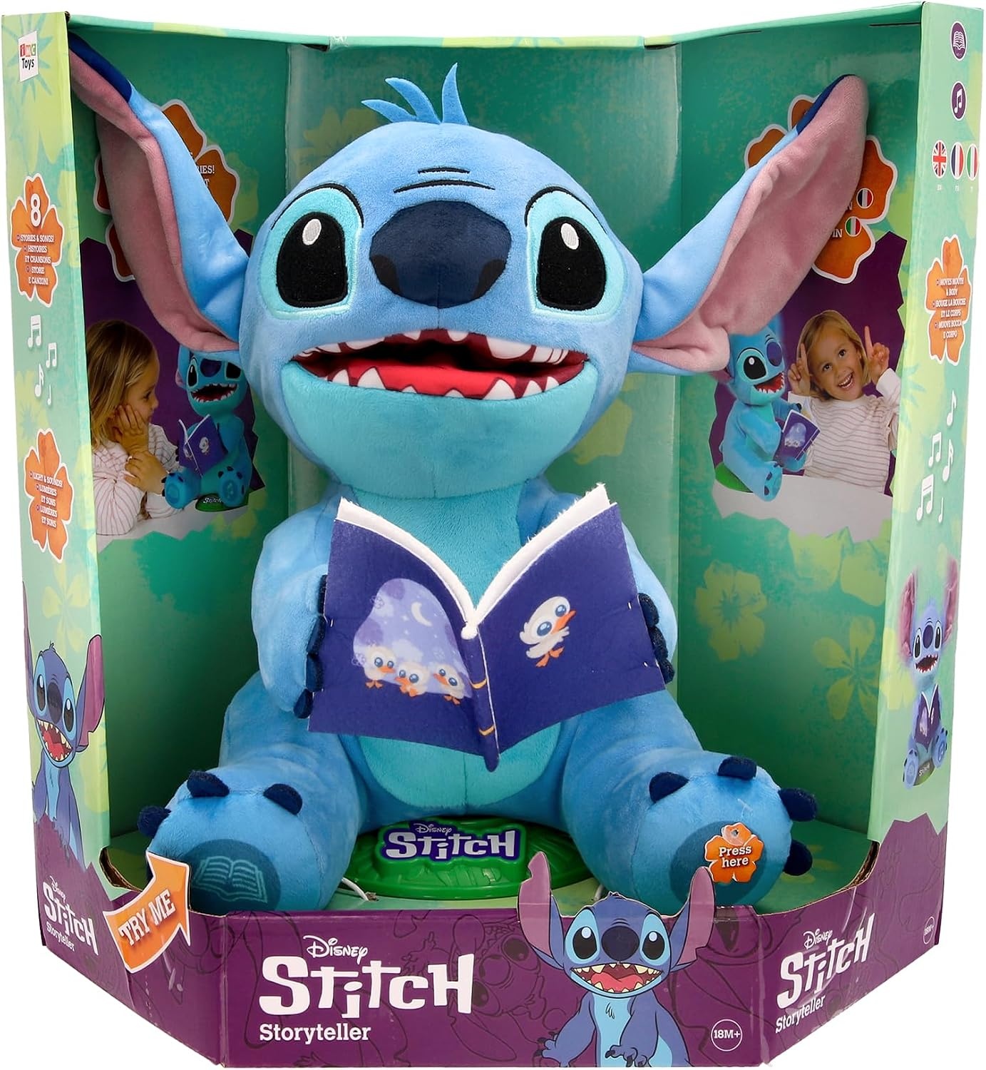 Stitch Knuffel "Storyteller" Disney - Zingt en Vertelt Verhalen (FR) - 34% Korting
