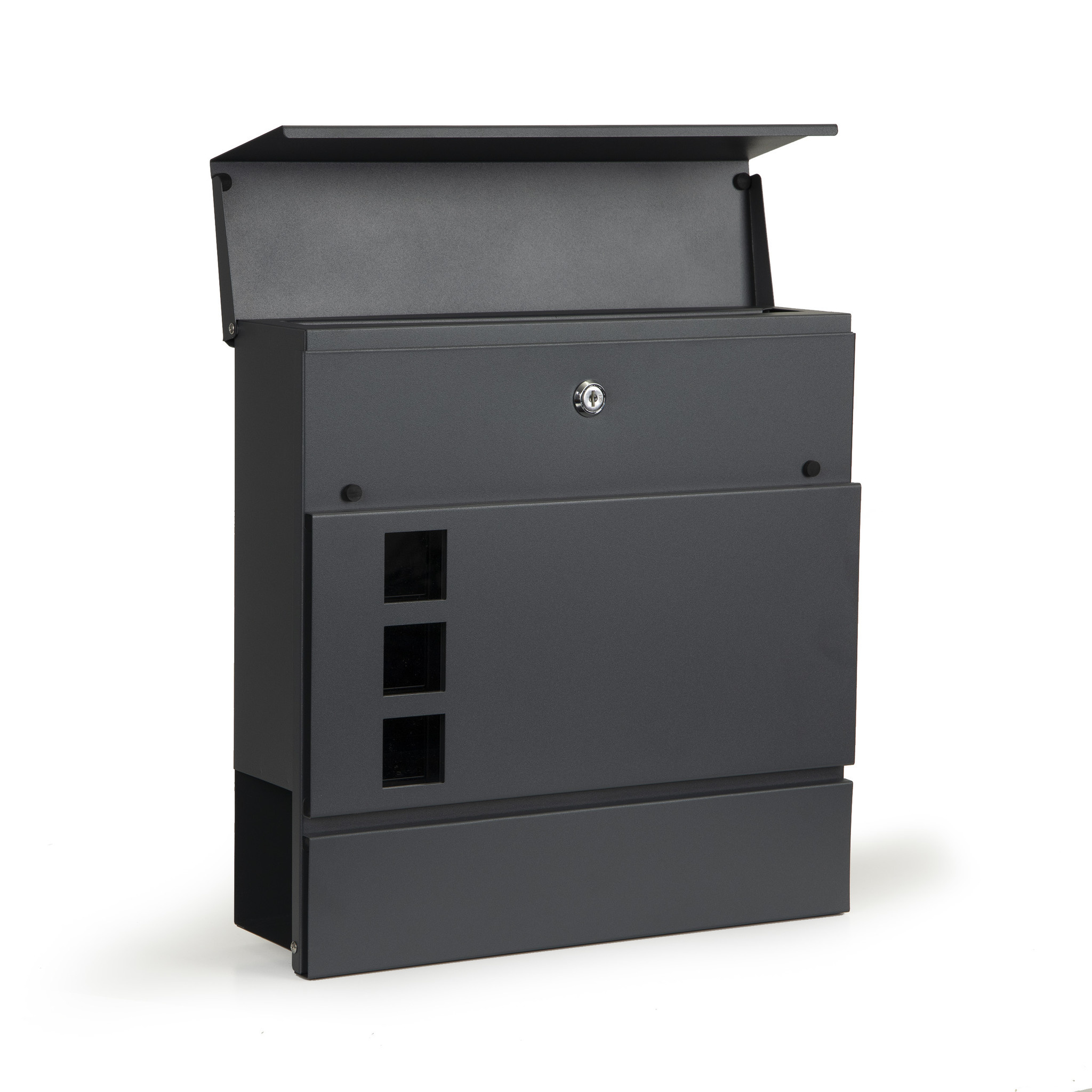 Antraciet Brievenbus (37x37x10 cm) met Krantenhouder - 53% Korting