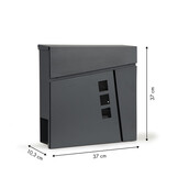 Antraciet Brievenbus (37x37x10 cm) met Krantenhouder - 53% Korting