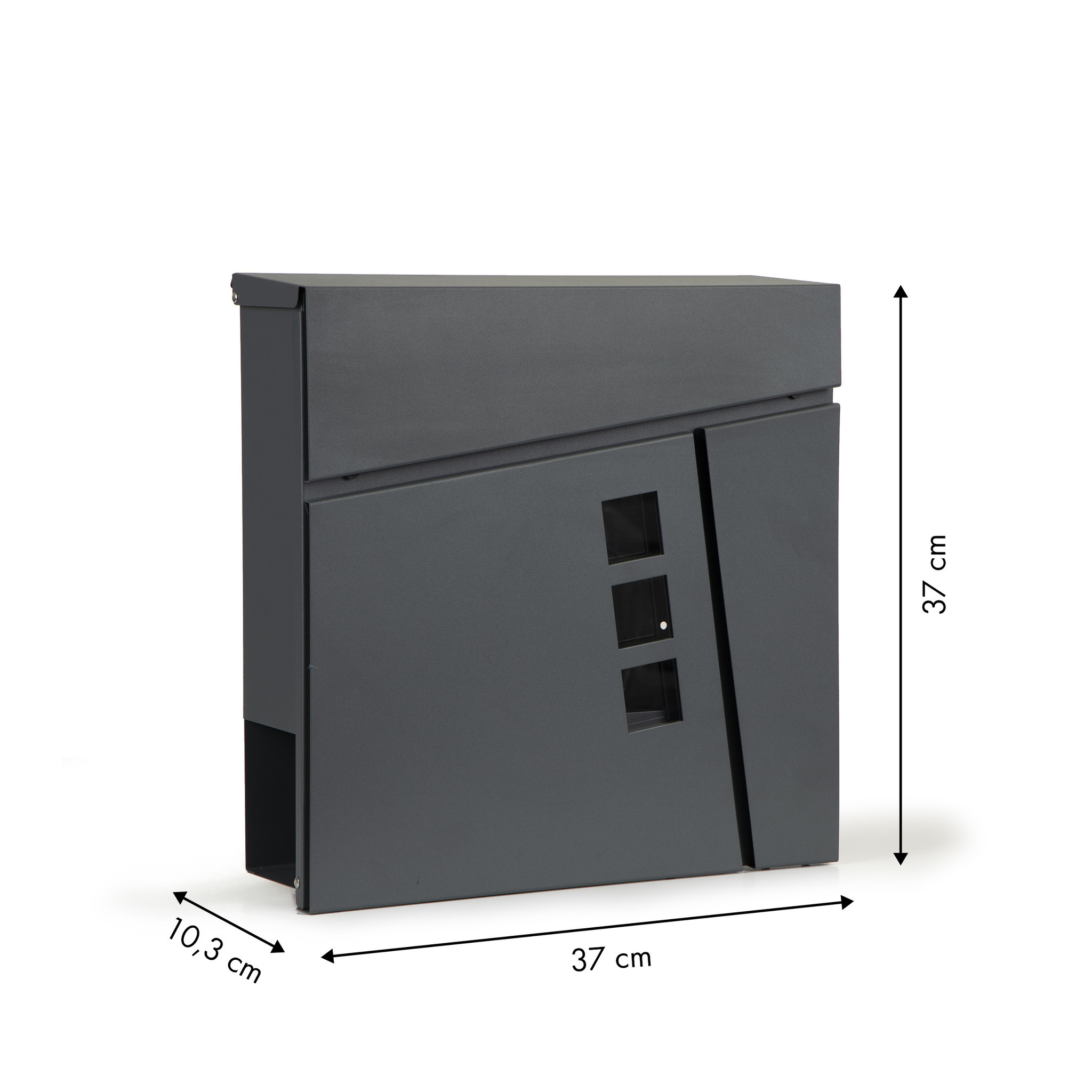Antraciet Brievenbus (37x37x10 cm) met Krantenhouder - 53% Korting