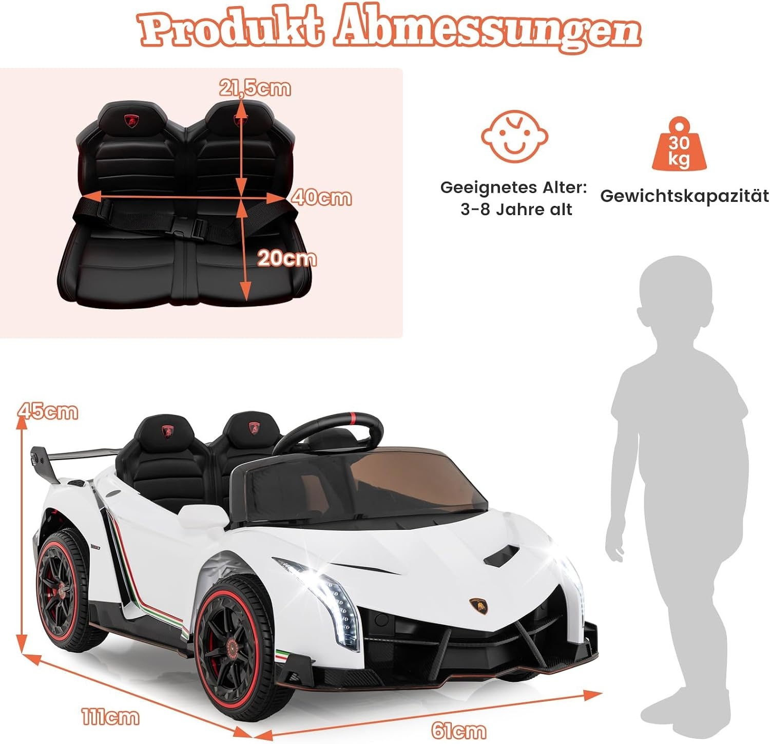 Lamborghini Elektrische Kinderauto 12V met Afstandsbediening - 35% Korting