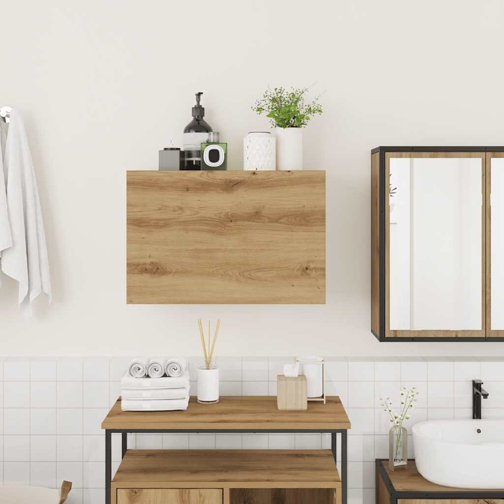 vidaXL Badkamerwandkast 60x25x40 cm bewerkt hout artisanaal eikenkleur