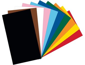 folia 61/50 09 - Fotokarton mix 50 x 70 cm, 300 g/m², 50 vellen gesorteerd in 10 kleuren, voor het knutselen en creatief vormgeven van kaarten, raamafbeeldingen en voor scrapbooking