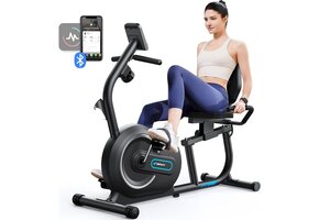 Ligfiets Hometrainer met 8 Weerstanden, Hartslagsensoren & Bluetooth - 47% Korting!