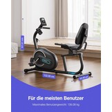 MERACH Ligergometer voor thuis met 8 verstelbare weerstandsniveaus, smart bluetooth, exclusieve app-connectiviteit, lcd-display, hartslagsensoren en verstelbare rugleuning