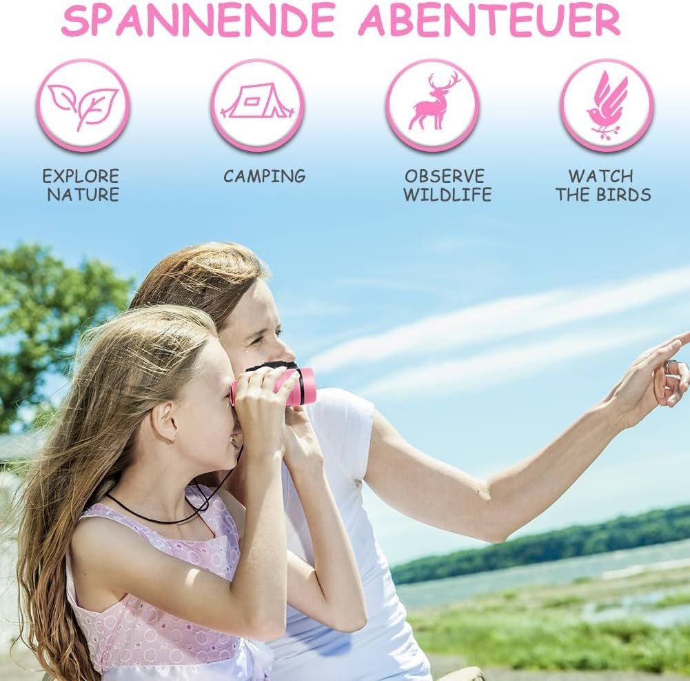 OSDUE Kindertelescoop Buitenspeelgoed, 4x30 Hoge Resolutie Verrekijker voor Kinderspeelgoed Educatief Leren Kinderverrekijker voor buitenspelen, Cadeaus voor jongens en meisjes van 3-12 jaar oud