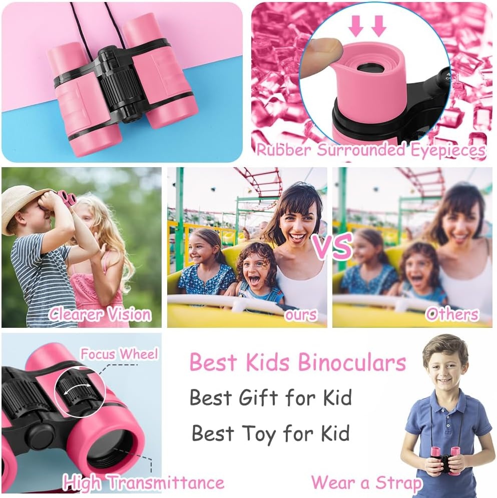 OSDUE Kindertelescoop Buitenspeelgoed, 4x30 Hoge Resolutie Verrekijker voor Kinderspeelgoed Educatief Leren Kinderverrekijker voor buitenspelen, Cadeaus voor jongens en meisjes van 3-12 jaar oud