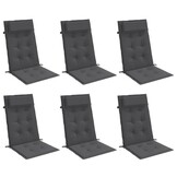 vidaXL Stoelkussens 6 Stuks Hoge Rug Antraciet - 34% Korting