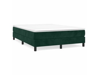 vidaXL Boxspring bed 140x200 cm fluweel donkergroen