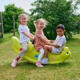 Big Sammy Rocker Children's Rocker for 1 - 3 People with Cute Back Scales and Sturdy Handles, Load Capacity up to 50 kg, for Children from 12 Months, Green