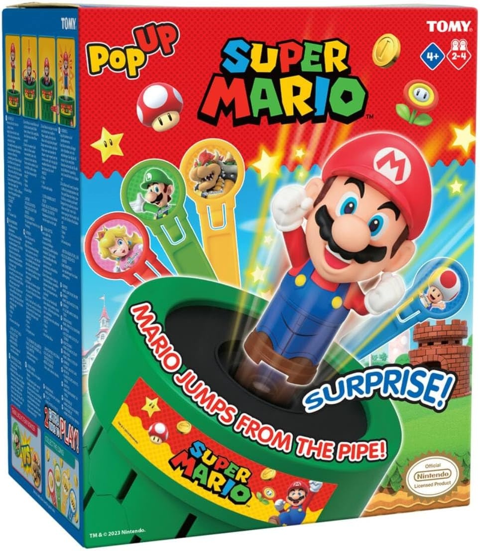 TOMY Pop Up Super Mario Board Game | 2-4 Players | Boys & Girls Aged 4 and Up | Family & Preschool Game