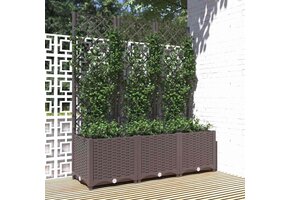 Plantenbak met latwerk 120x40x136 cm Polypropeen Bruin - 54% Korting