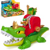PIRATIX King Croc - scharnierende krokodil voor het vangen van piratix en schatkist - bevat 1 krokodil, 1 exclusieve schat, 2 extra gouden schatten, 1 exclusieve piratix en 1 accessoire