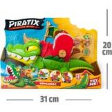 PIRATIX King Croc - scharnierende krokodil voor het vangen van piratix en schatkist - bevat 1 krokodil, 1 exclusieve schat, 2 extra gouden schatten, 1 exclusieve piratix en 1 accessoire