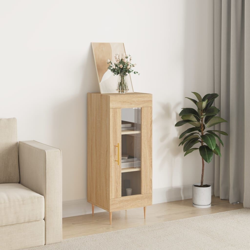 vidaXL Dressoir 34,5x34x90 cm bewerkt hout sonoma eiken